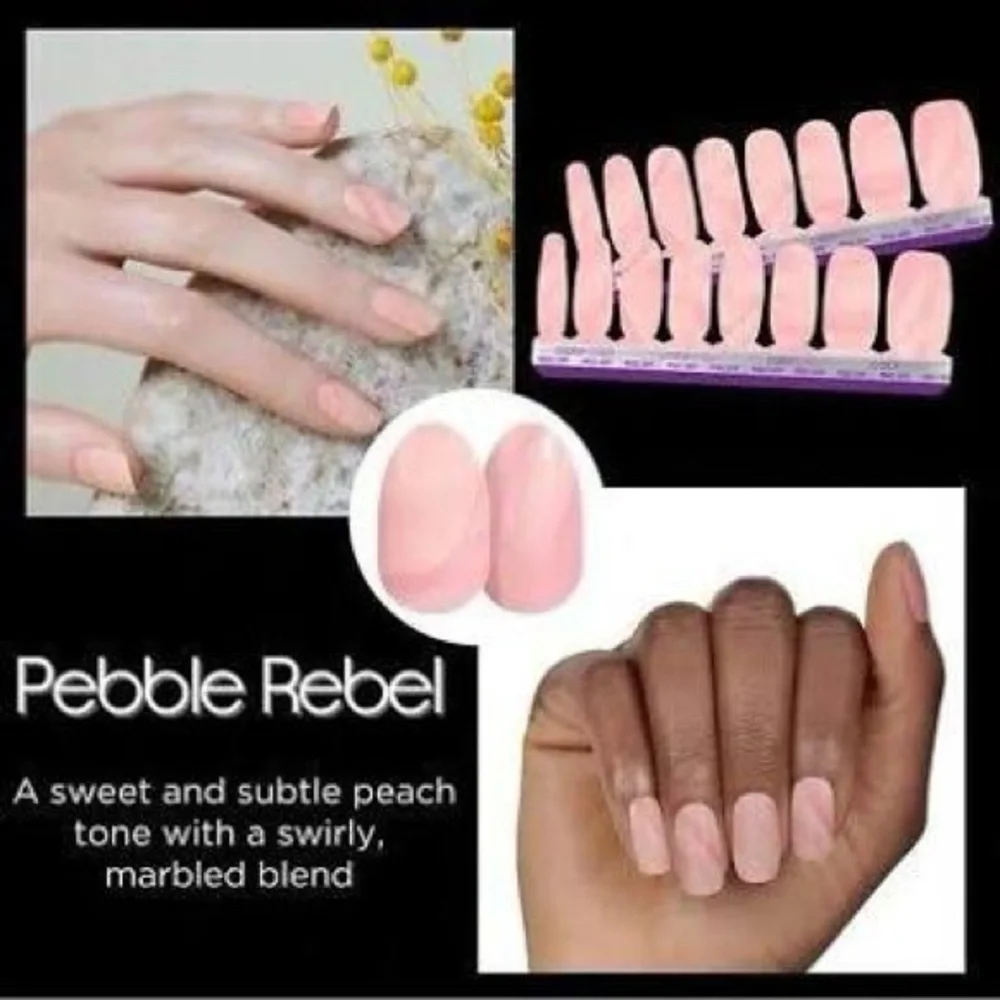 Color Street Pebble Rebel Nail Strips - Peach - Picture 1 of 3